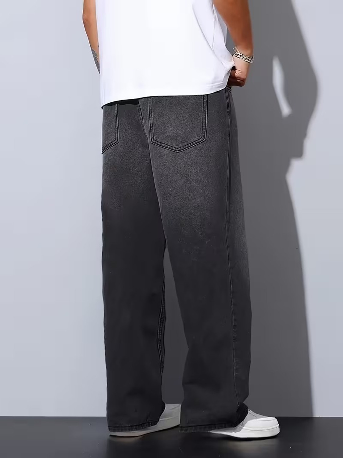 Image of DENIM4MEN Straight Fit Men Grey Jeans