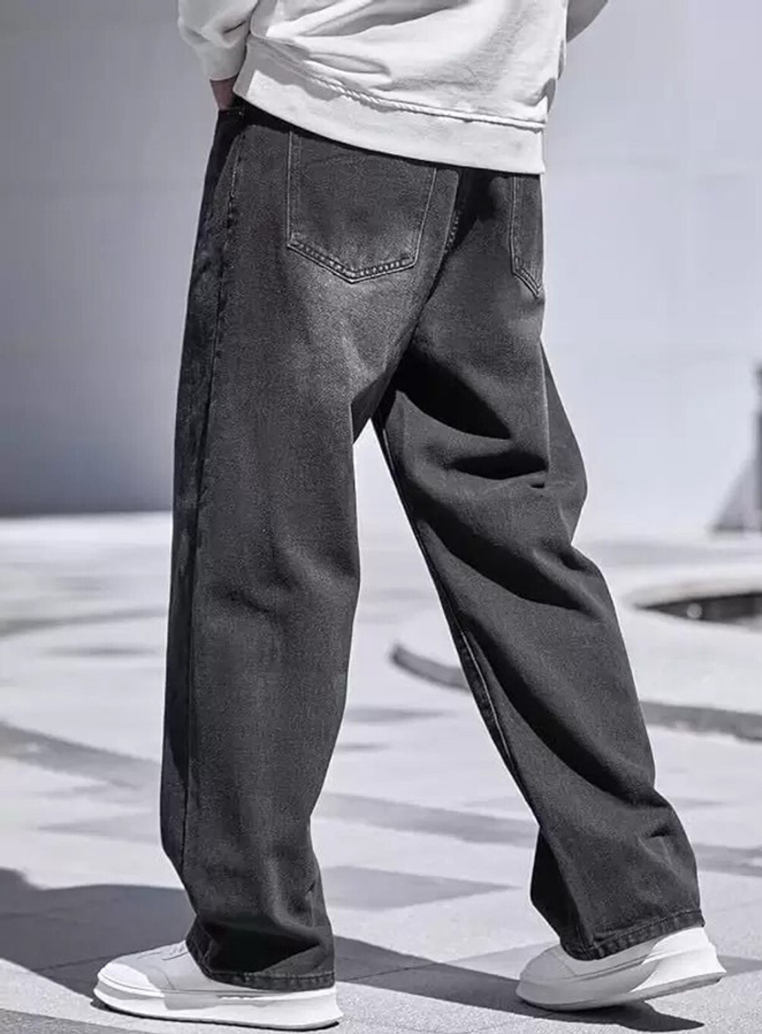 Image of JAARA Relaxed Fit Men Dark Grey Jeans
