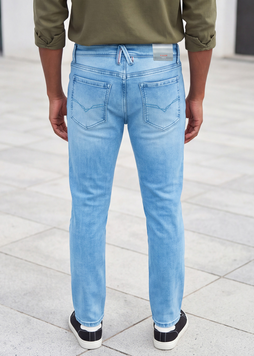 Image of KILLER Men Skinny Mid Rise Blue Jeans