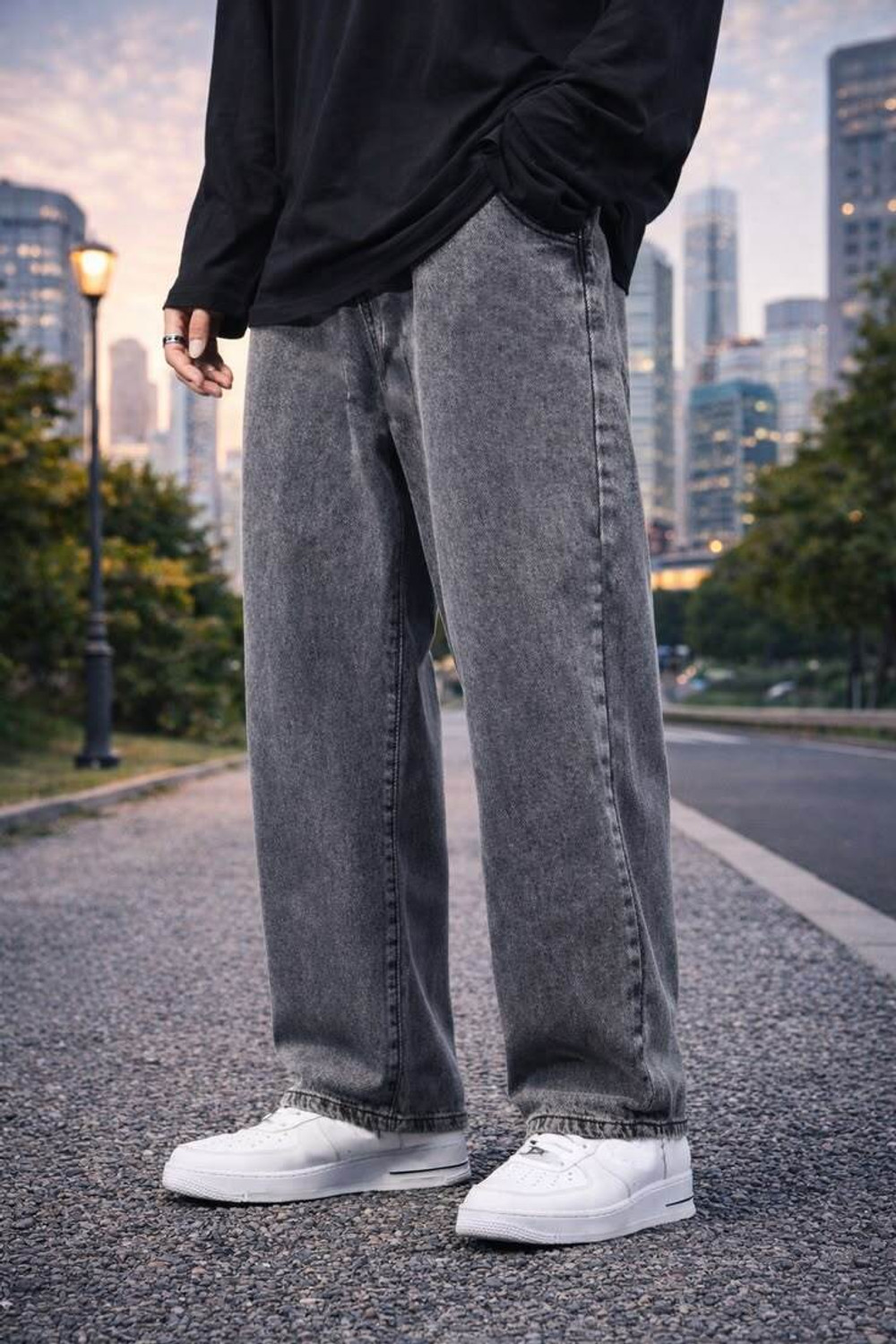 Image of CABRRR Loose Fit Men Grey Jeans