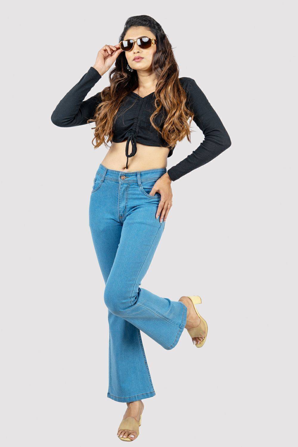 ROYAL MAJESTY Boot-Leg Women Light Blue Jeans