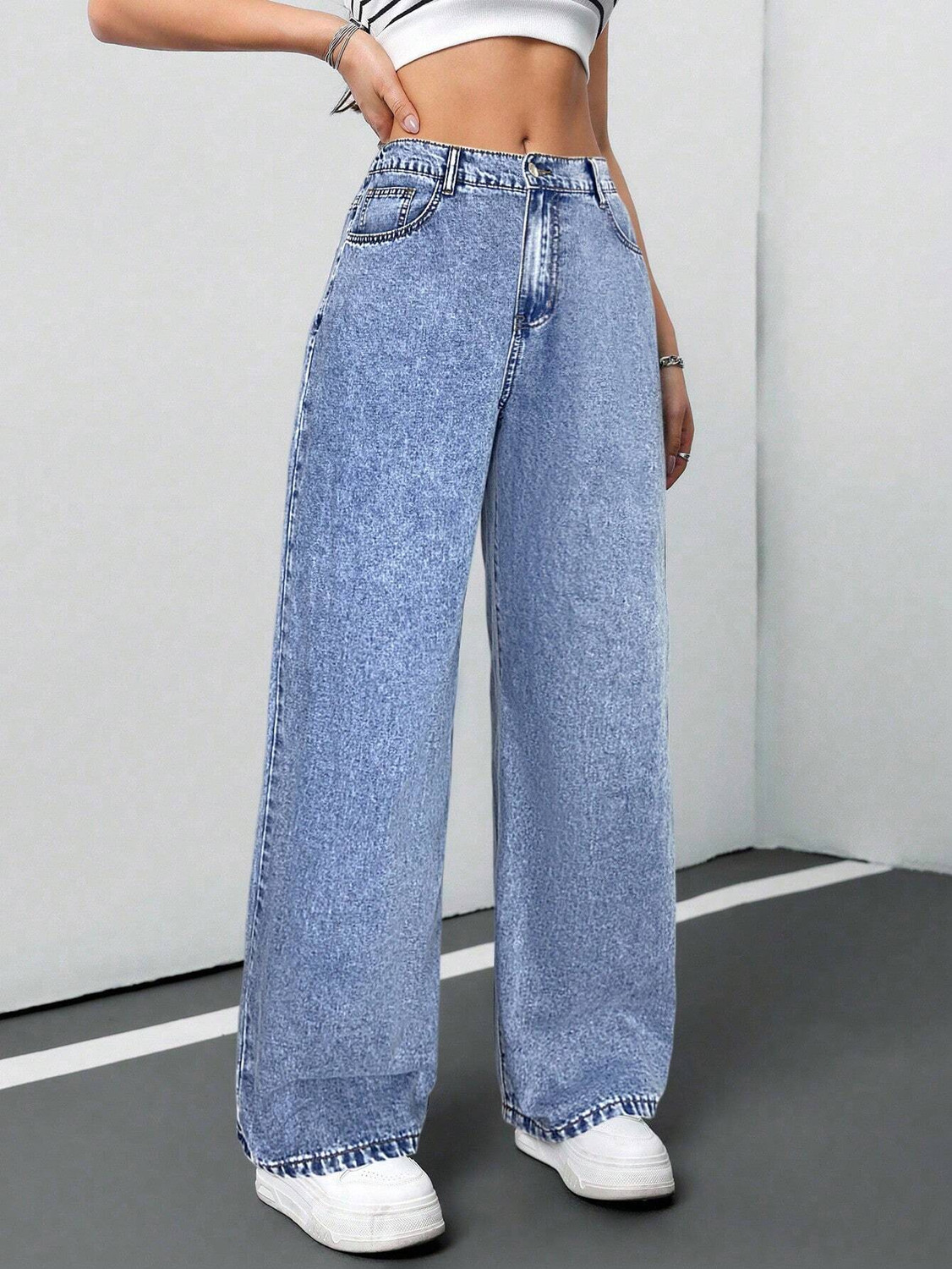 Image of DENIM LOOK Flared Women Light Blue Jeans