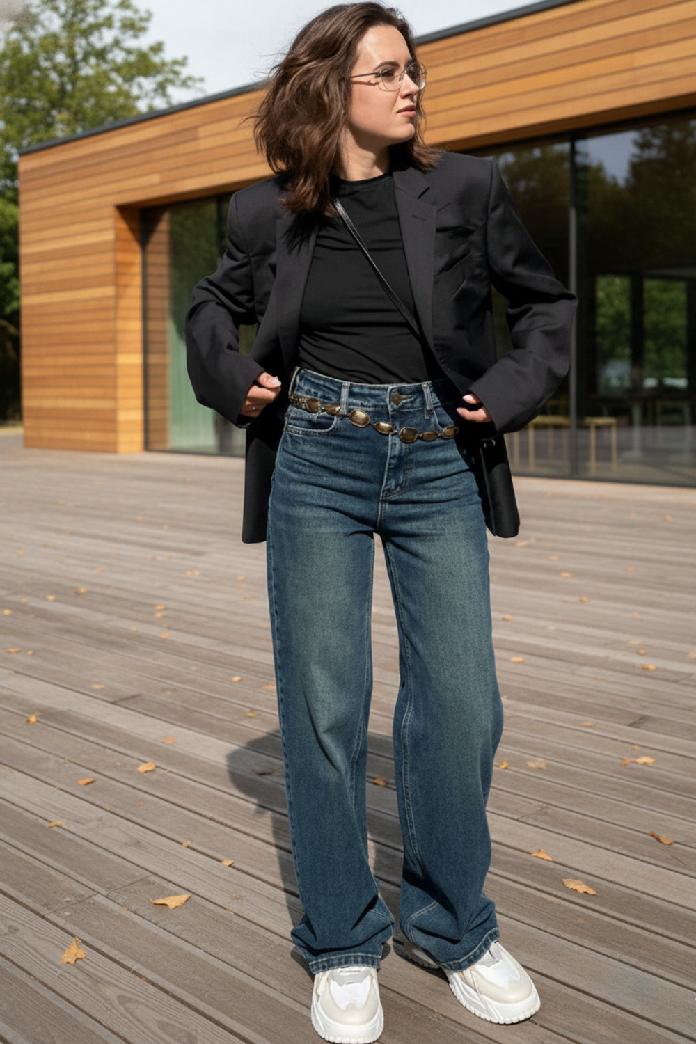 Image of R.Code by The Roadster Life Co. Wide Leg Women Blue Jeans
