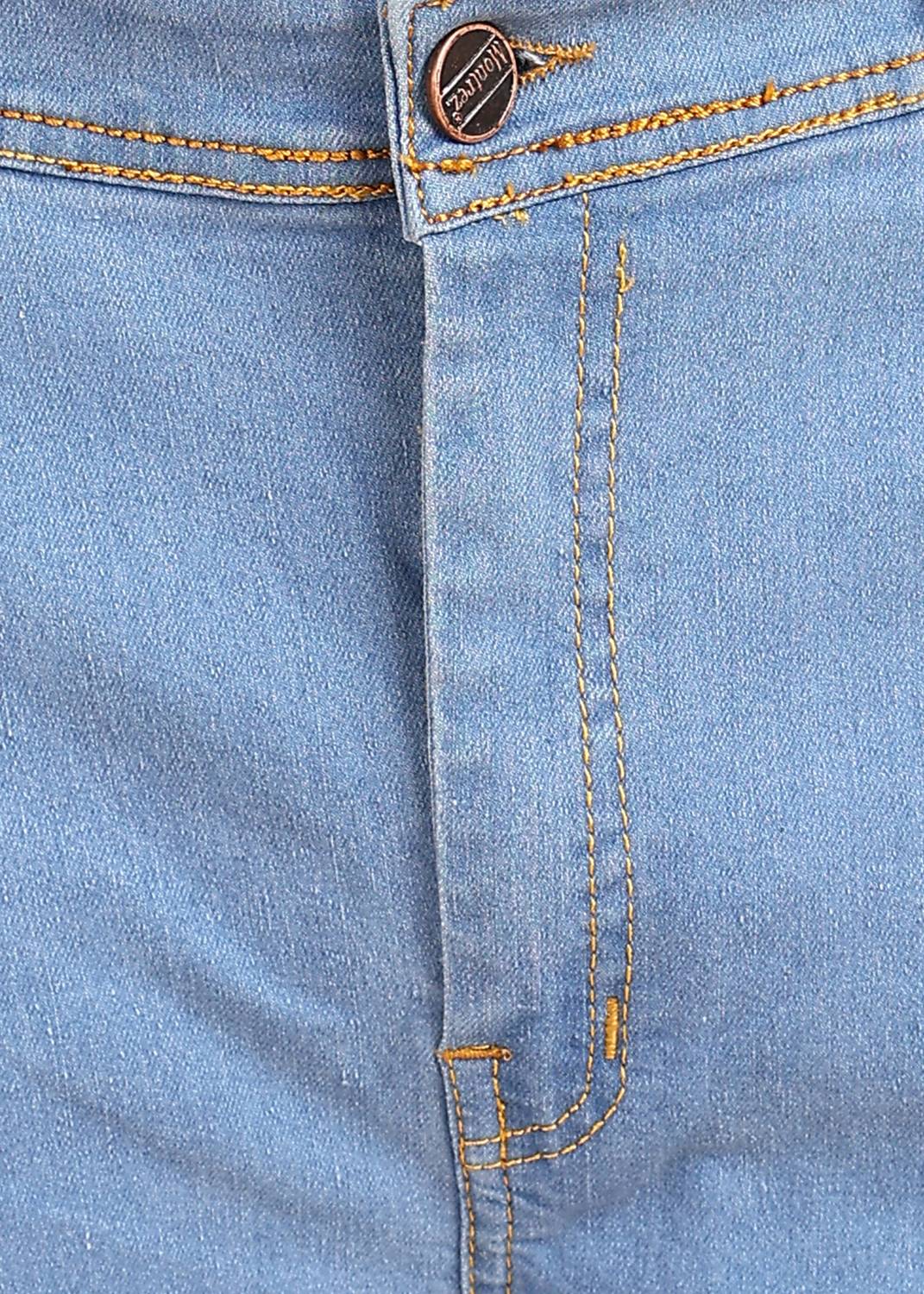 MONTREZ Straight Fit Men Light Blue Jeans - Image 5