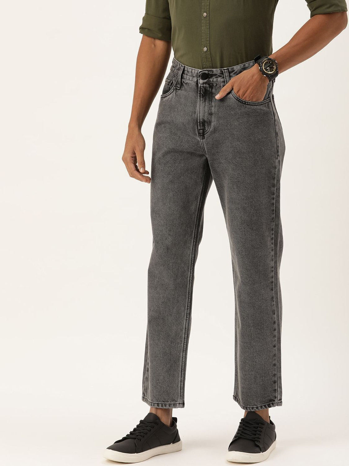 Image of Bene Kleed Relaxed Fit Men Grey Jeans