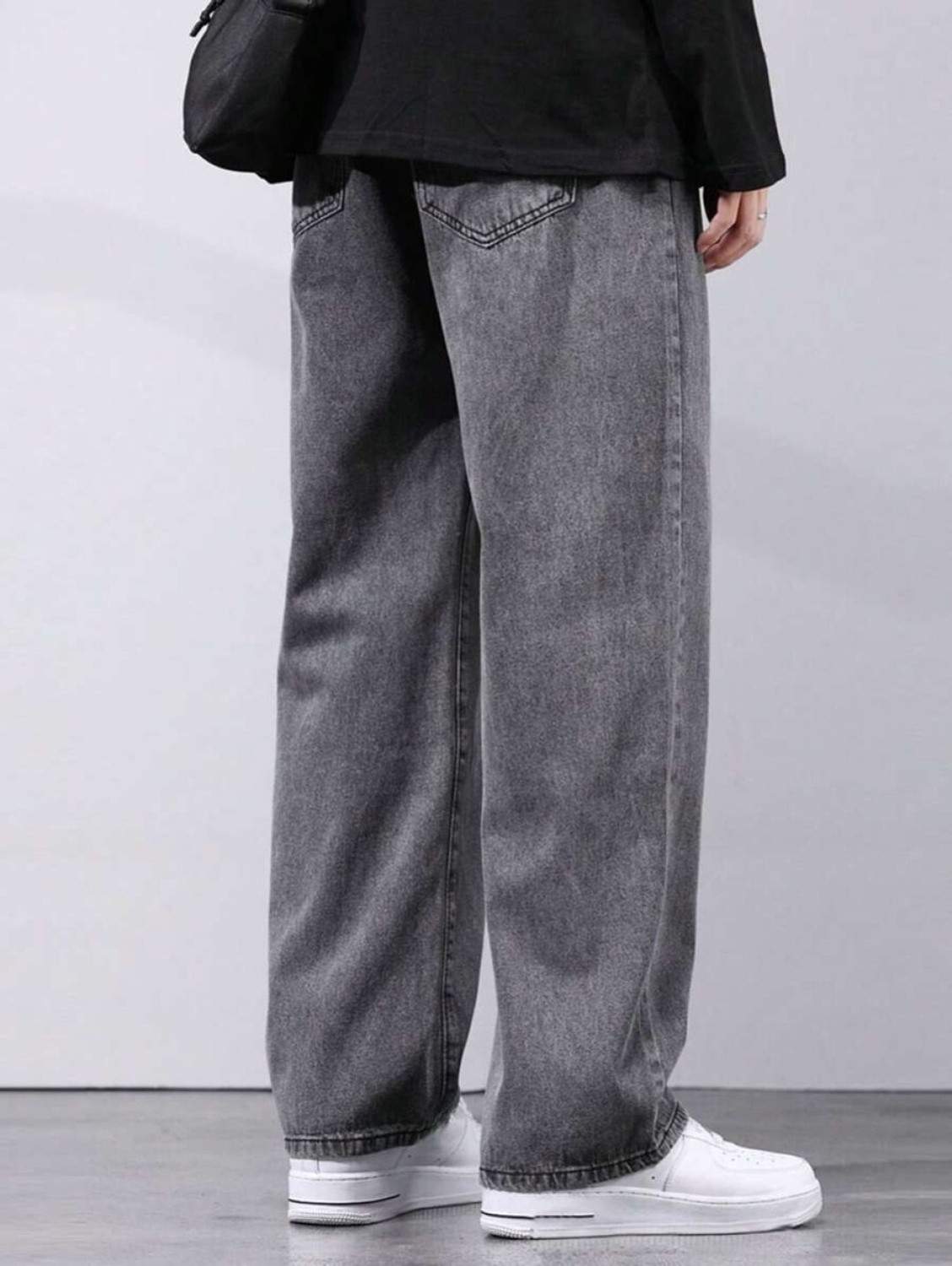 Image of NTROOK Straight Fit Men Grey Jeans