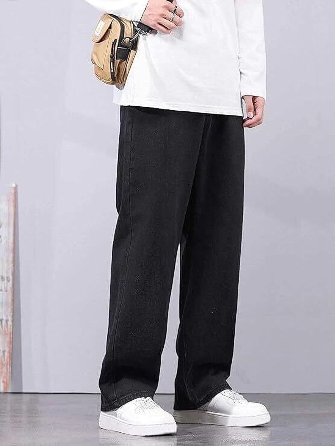 Image of Zepzo Loose Fit Men Black Jeans