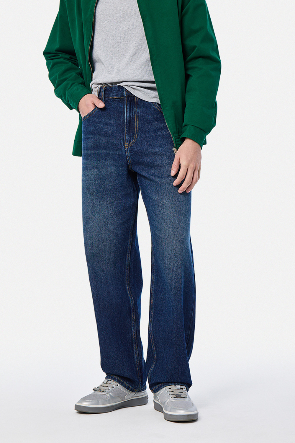 Image of Snitch Baggy Fit Men Blue Jeans