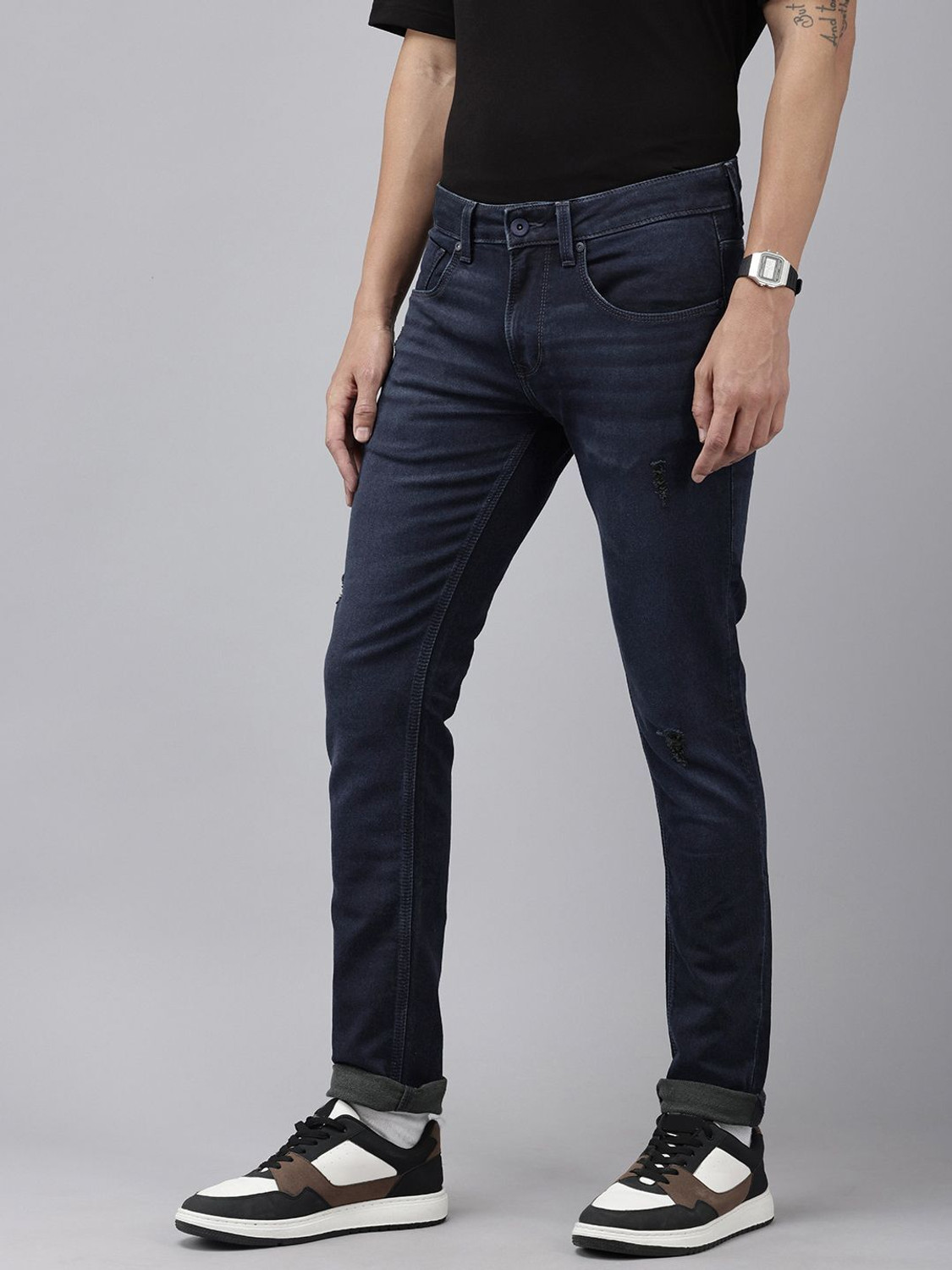 Image of Spykar Skinny Men Blue Jeans