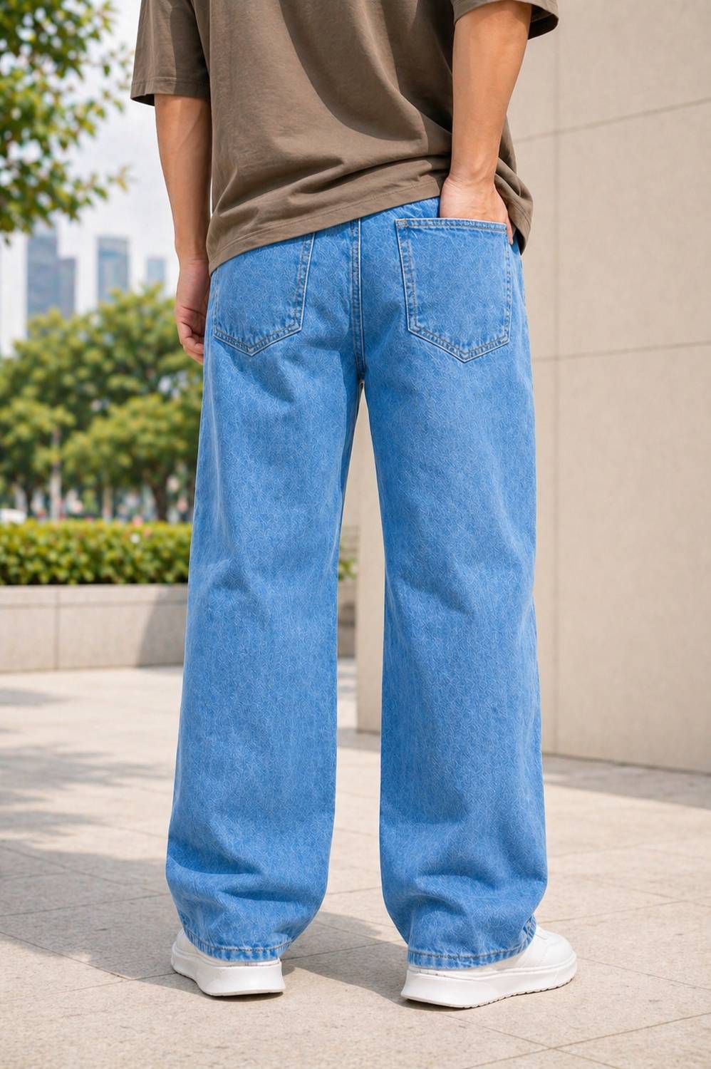 Dixon Baggy Fit Men Light Blue Jeans - Image 2