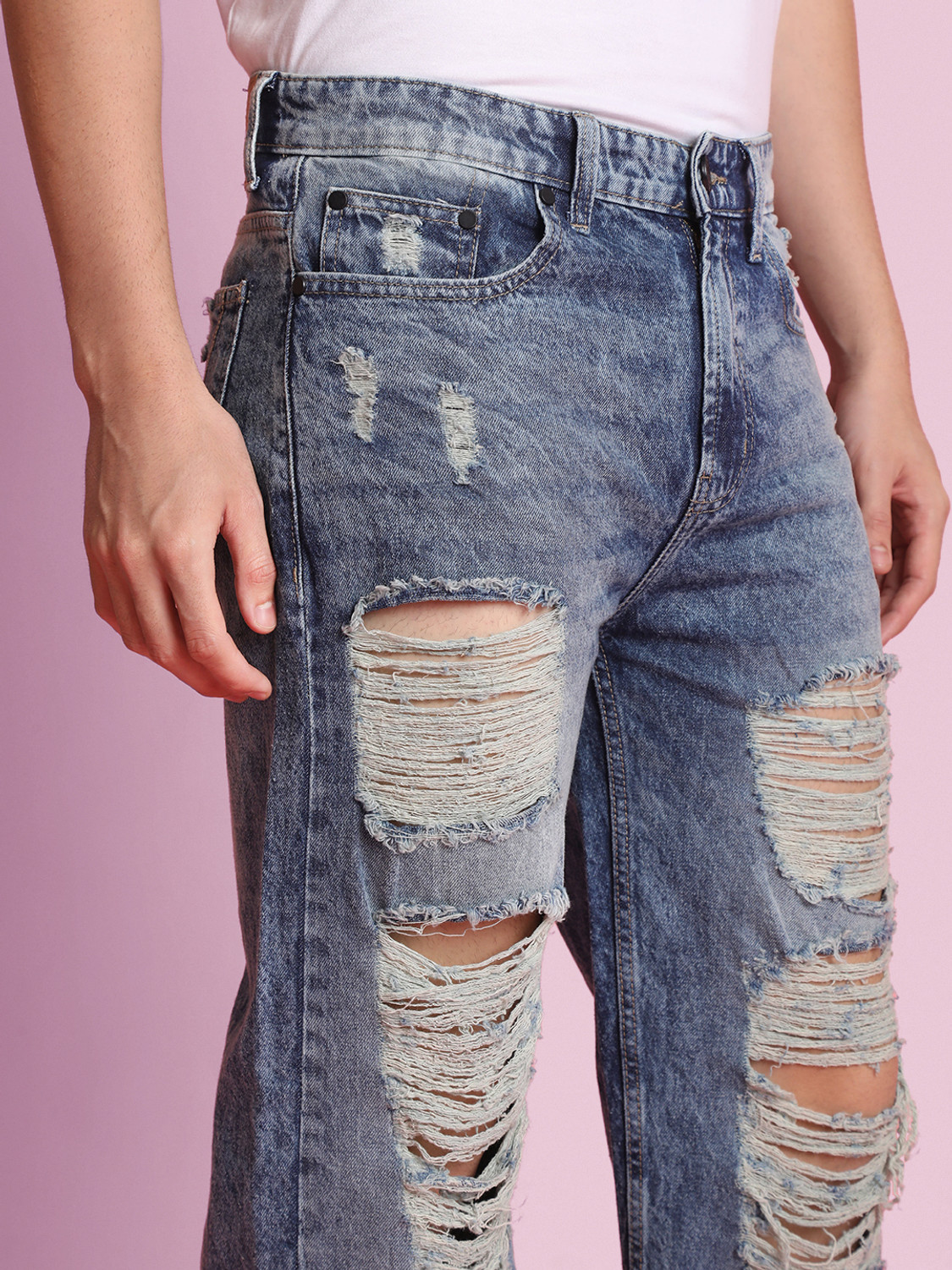Image of Bene Kleed Loose Fit Men Blue Jeans