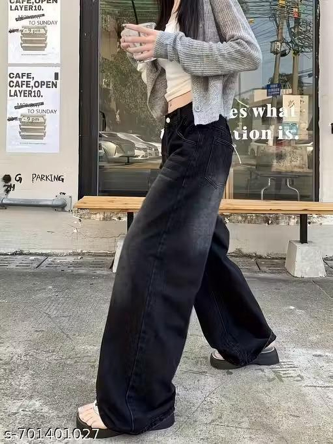Image of DRZENTERPRISE Wide Leg Women Black Jeans
