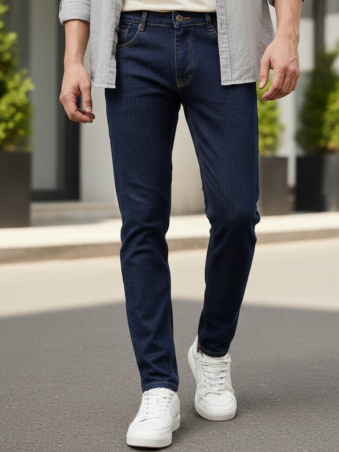 Urbano Fashion Men Slim Mid Rise Blue Jeans