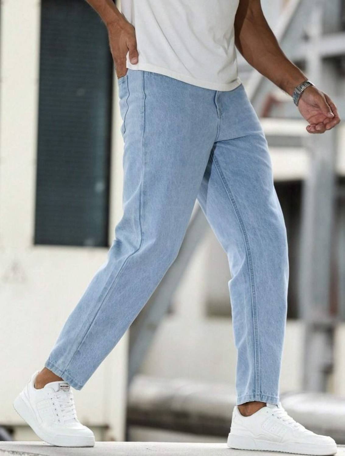 AISHENTERPRISE Men Light Blue Jeans - Image 4