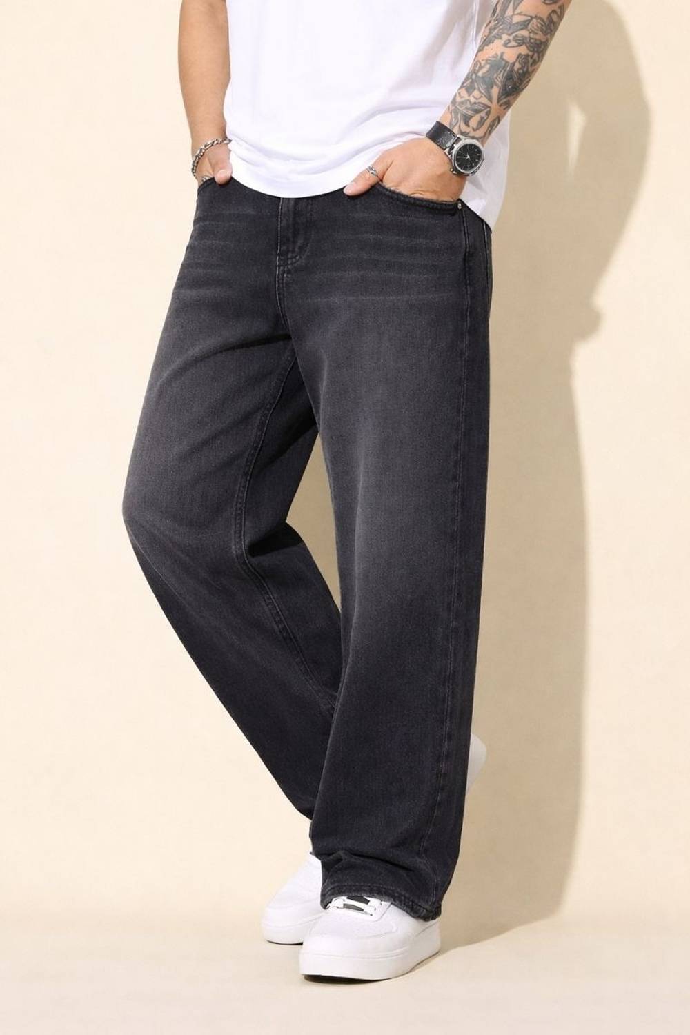 GOOD4MEN Straight Fit Black Jeans