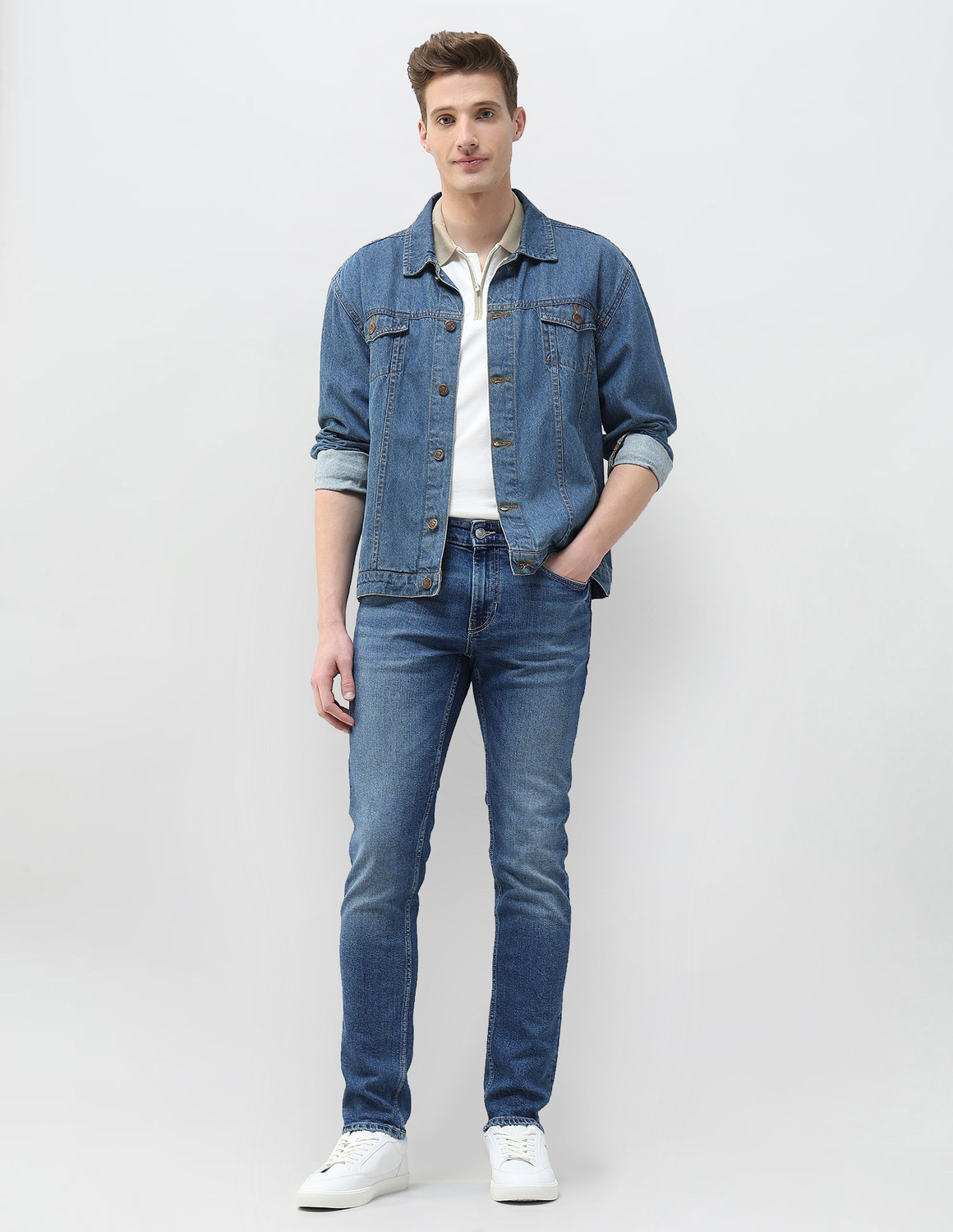 Image of U.S. Polo Assn. Denim Co. Tapered Fit Men Blue Jeans