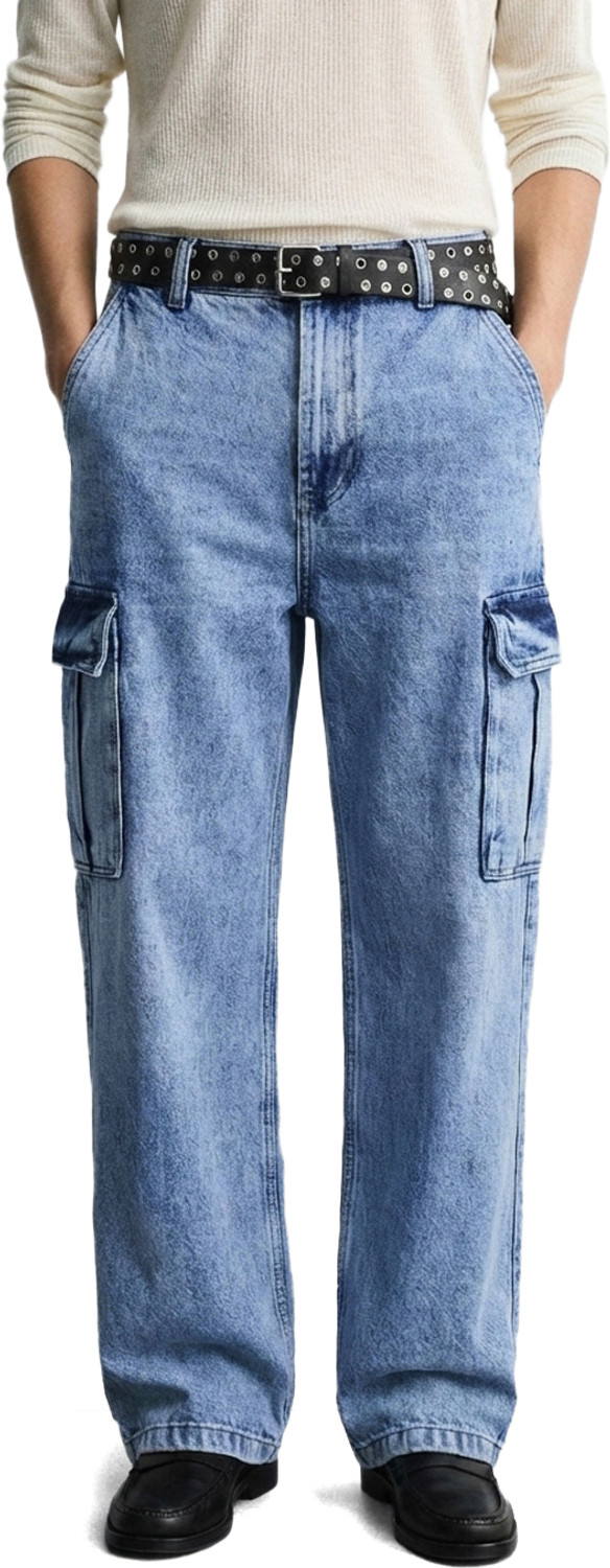 Image of The Indian Garage Co. Relaxed Fit Men Blue Jeans