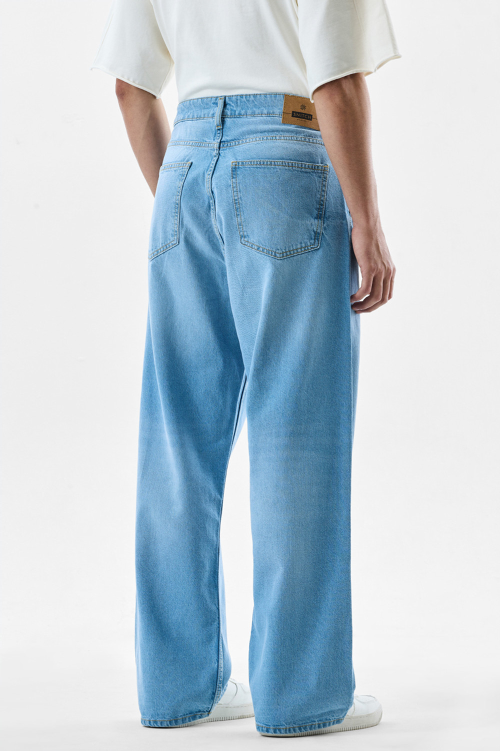 Image of Snitch Relaxed Fit Men Light Blue Jeans