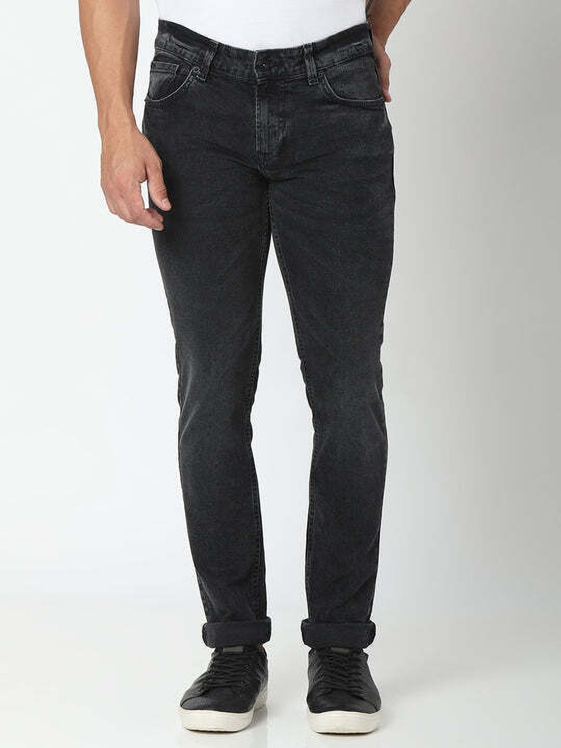 Image of Spykar Skinny Men Black Jeans