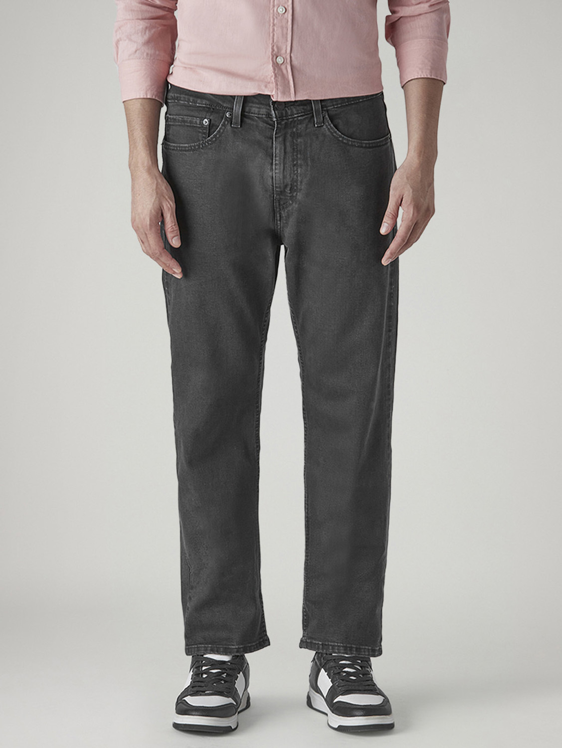 Image of LEVI'S Men Straight Fit Mid Rise Grey Jeans