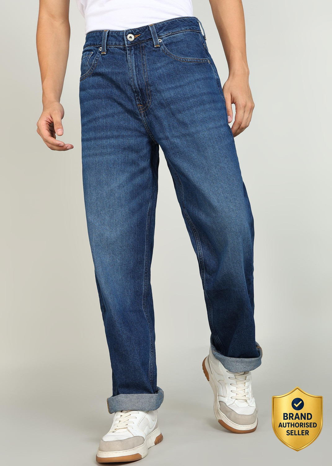 Image of Spykar Loose Fit Men Blue Jeans