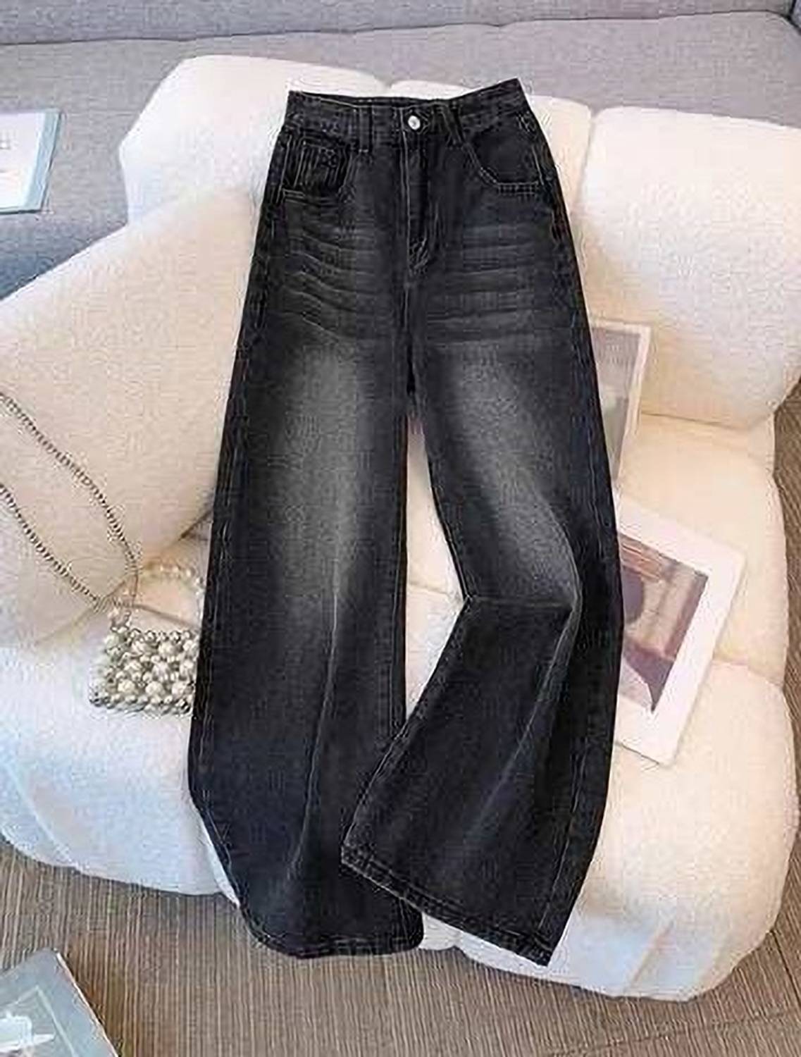 Kidoferia Wide Leg Black Women Jeans - Image 1