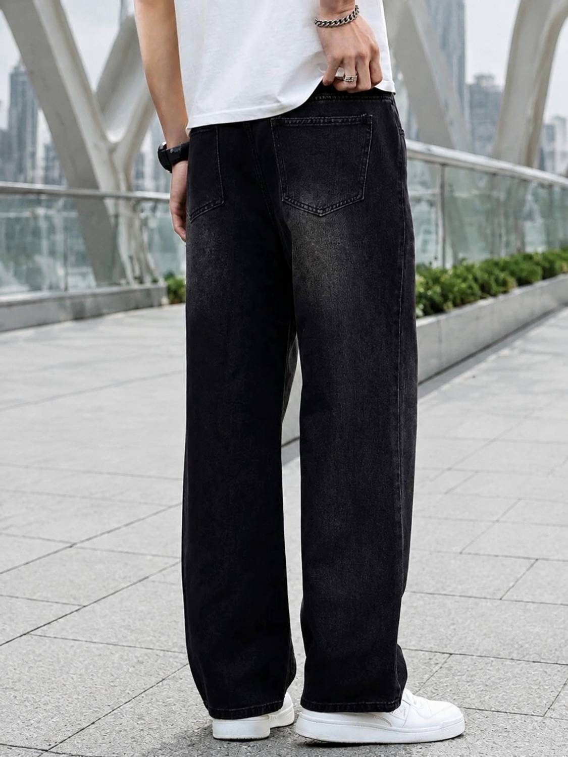 Playfeel Straight Fit Black Jeans - Image 2