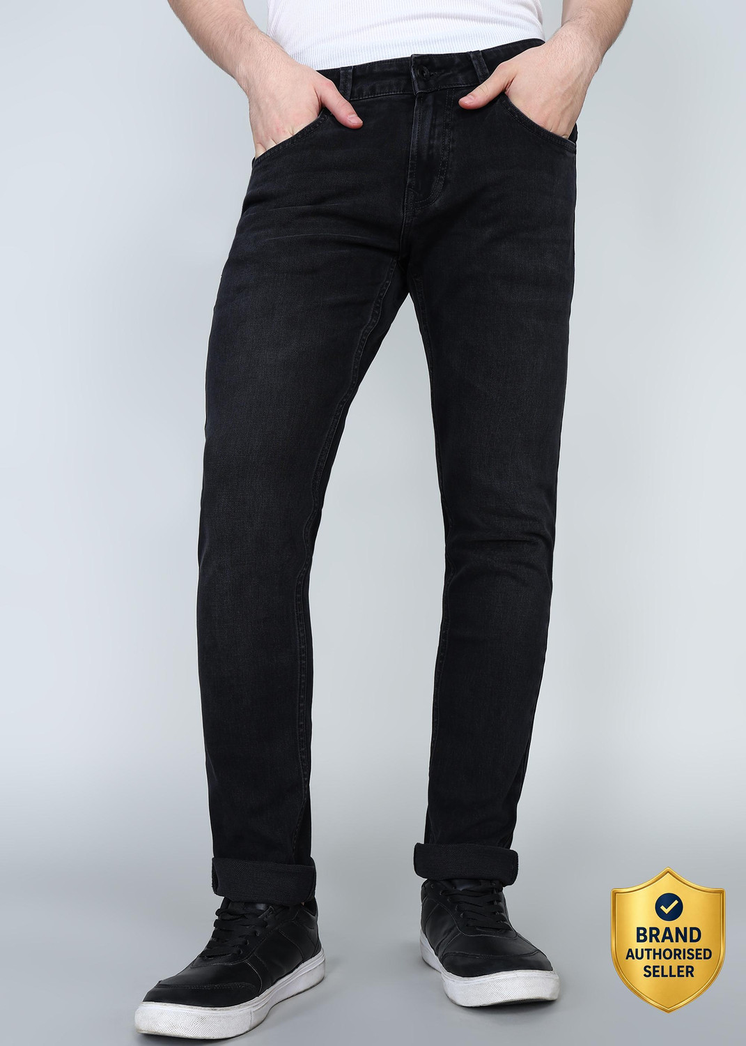 Image of Spykar Slim Men Black Jeans