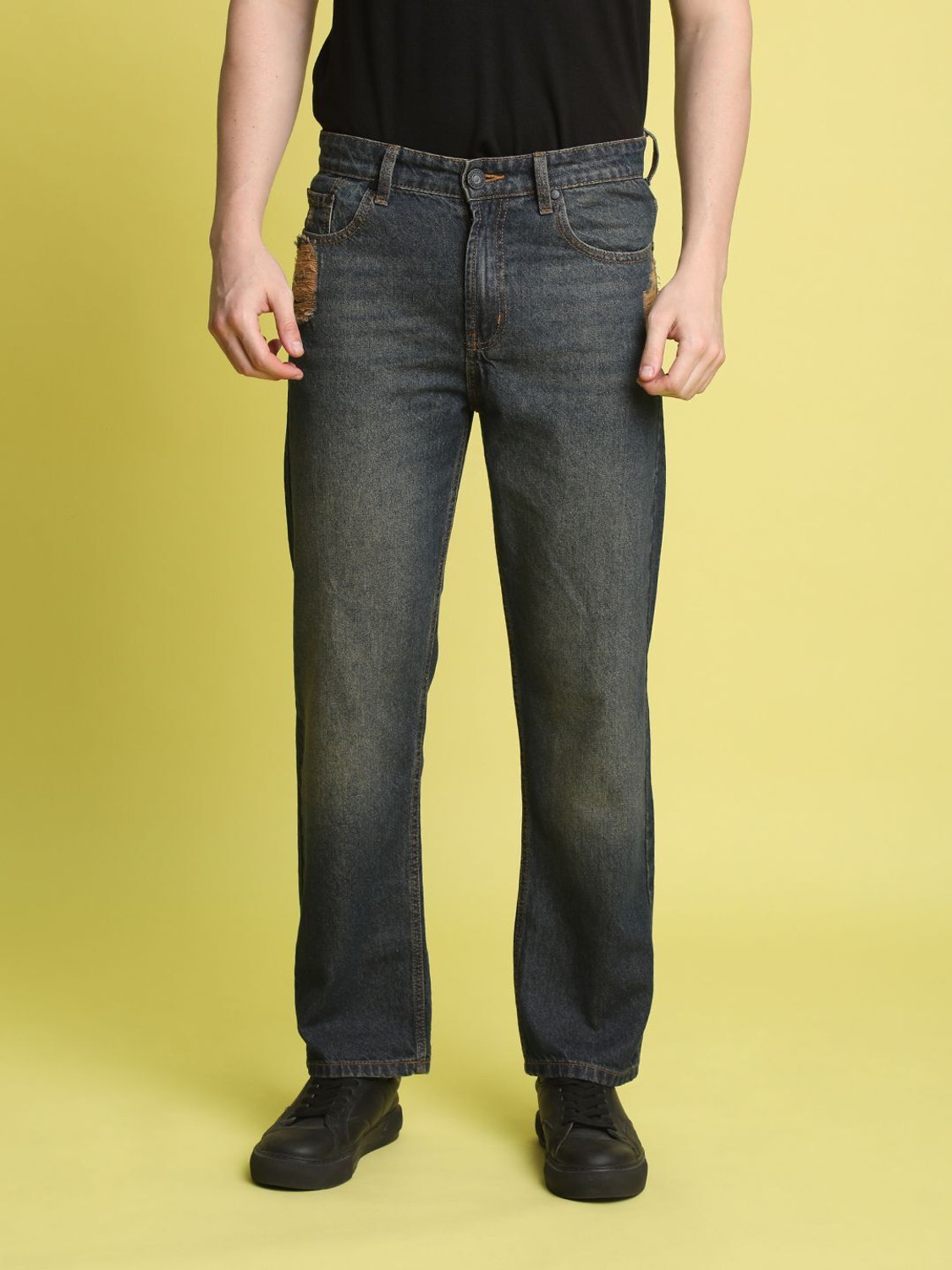Image of Bene Kleed Straight Fit Men Blue Jeans