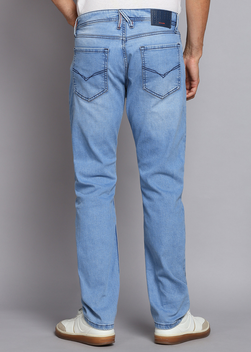 Image of KILLER Men Straight Fit Mid Rise Blue Jeans