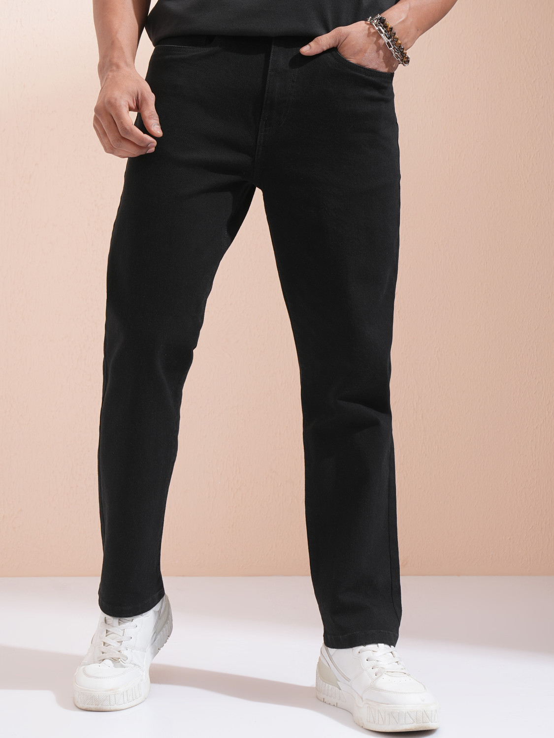 Image of HIGHLANDER Straight Fit Men Black Jeans