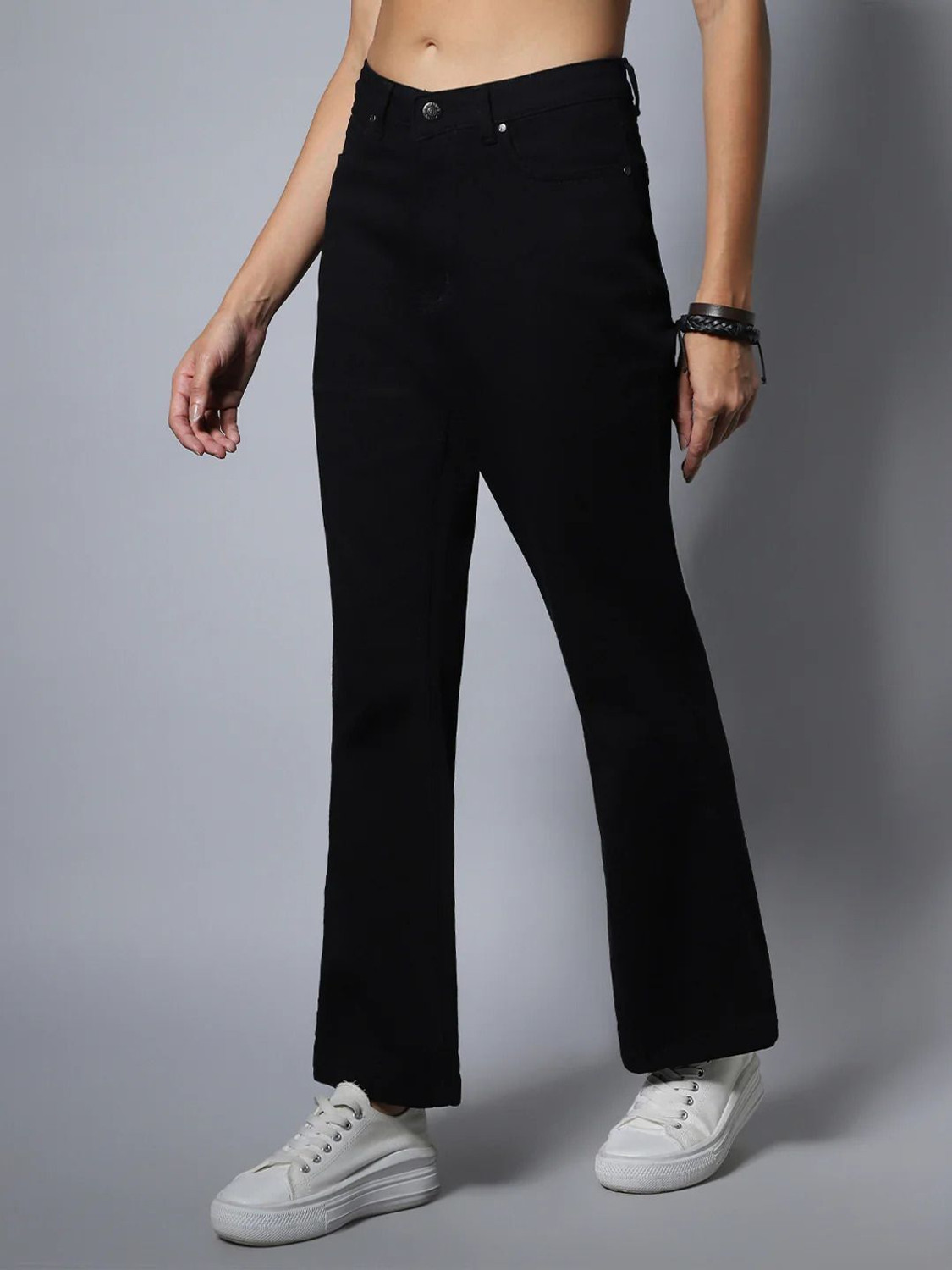 Image of Houeofcommon Boot-Leg Women Black Jeans