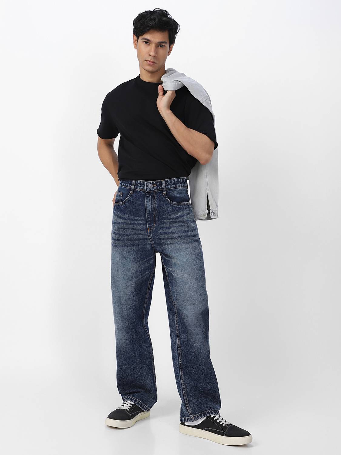 Urbano Fashion Loose Fit Men Dark Blue Jeans - Image 4