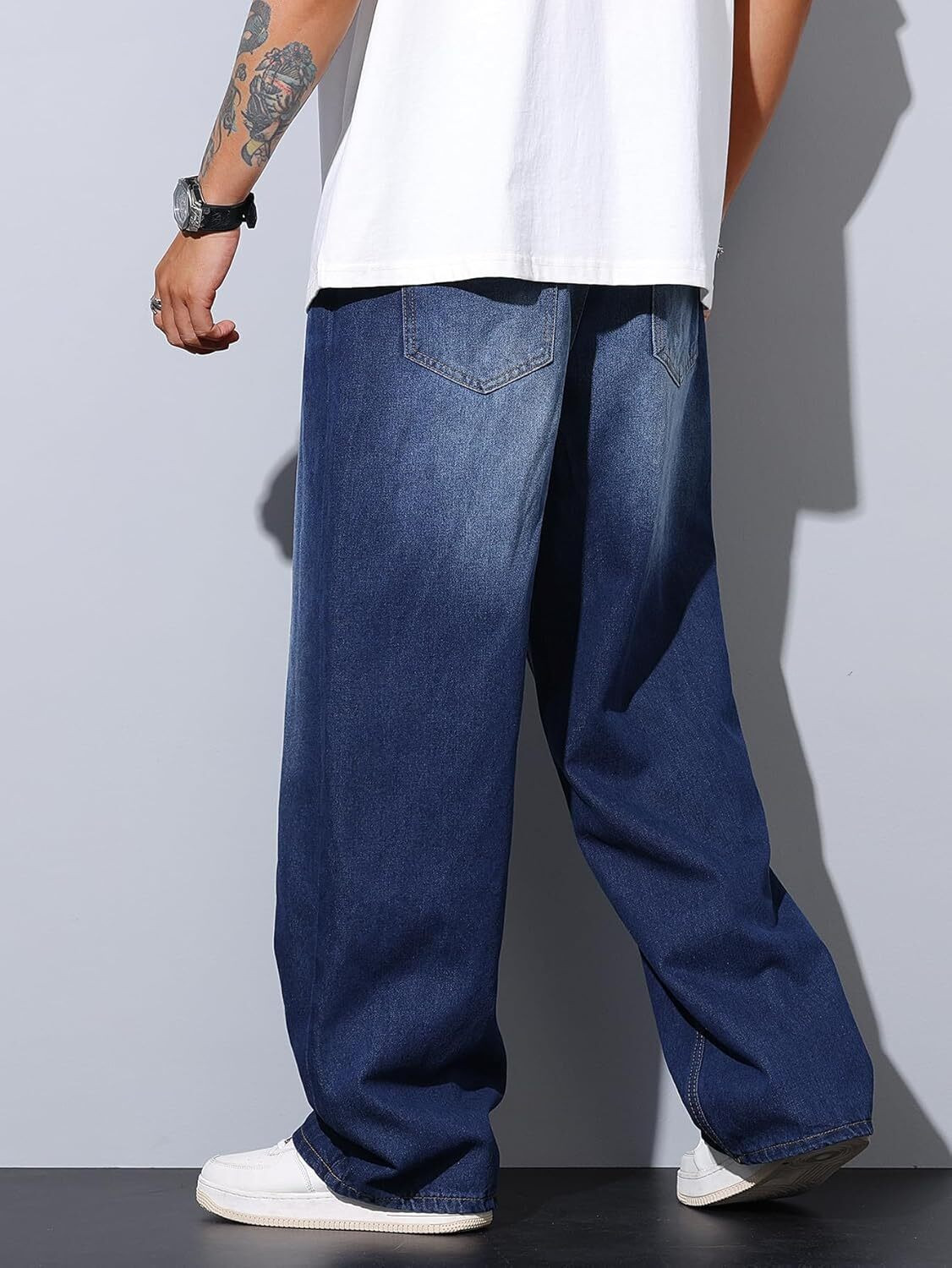 Image of HOKER Straight Fit Men Blue Jeans