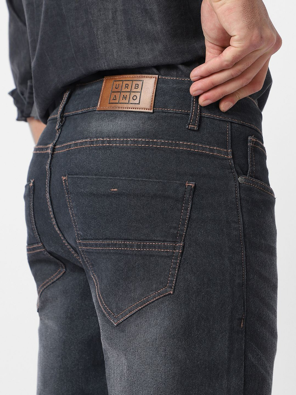 Image of Urbano Fashion Regular Men Black Jeans