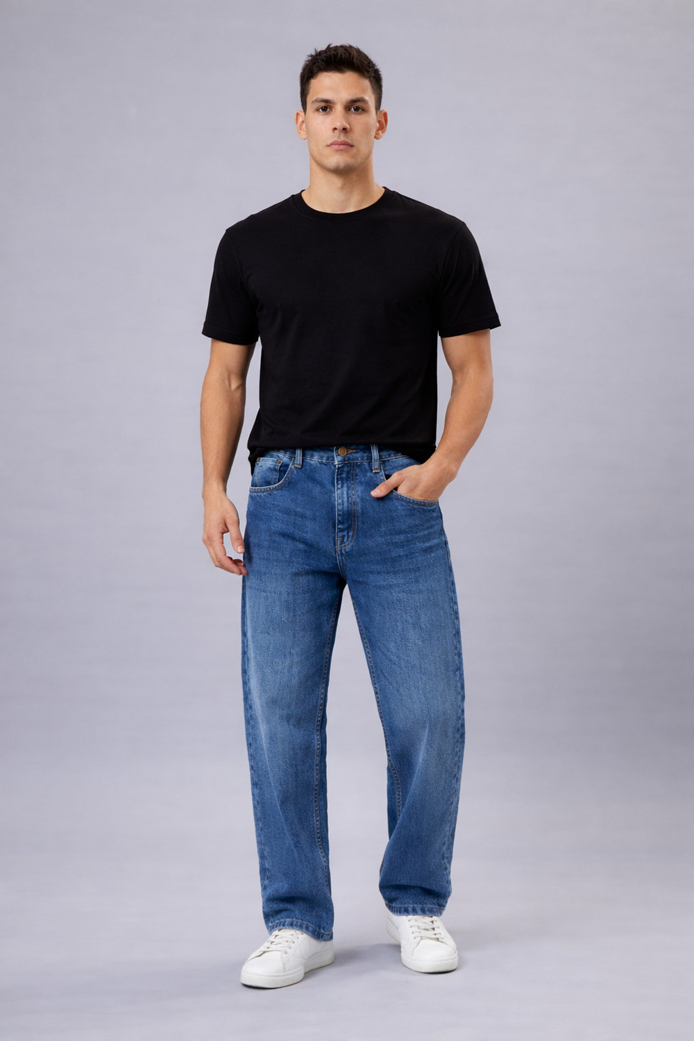 Image of WAZWEAR Straight Fit Men Dark Blue Jeans