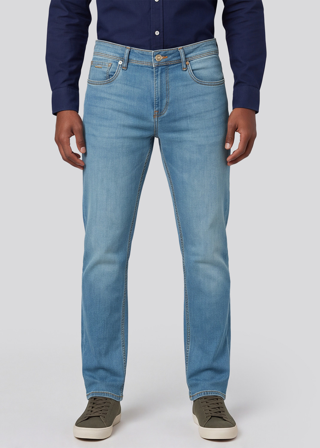 Image of KILLER Men Straight Fit Mid Rise Light Blue Jeans