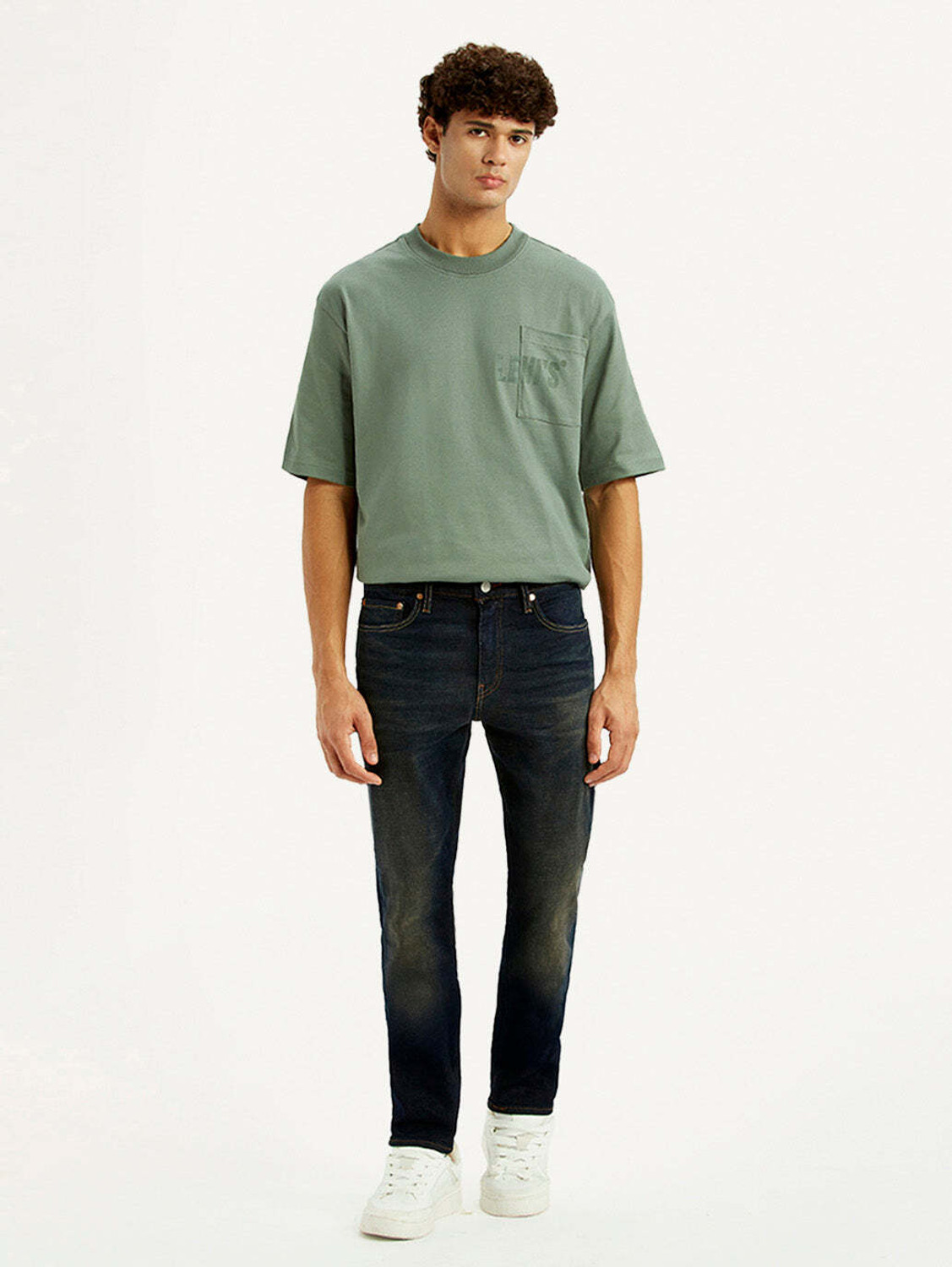 Image of LEVI'S Men Slim Mid Rise Dark Blue Jeans
