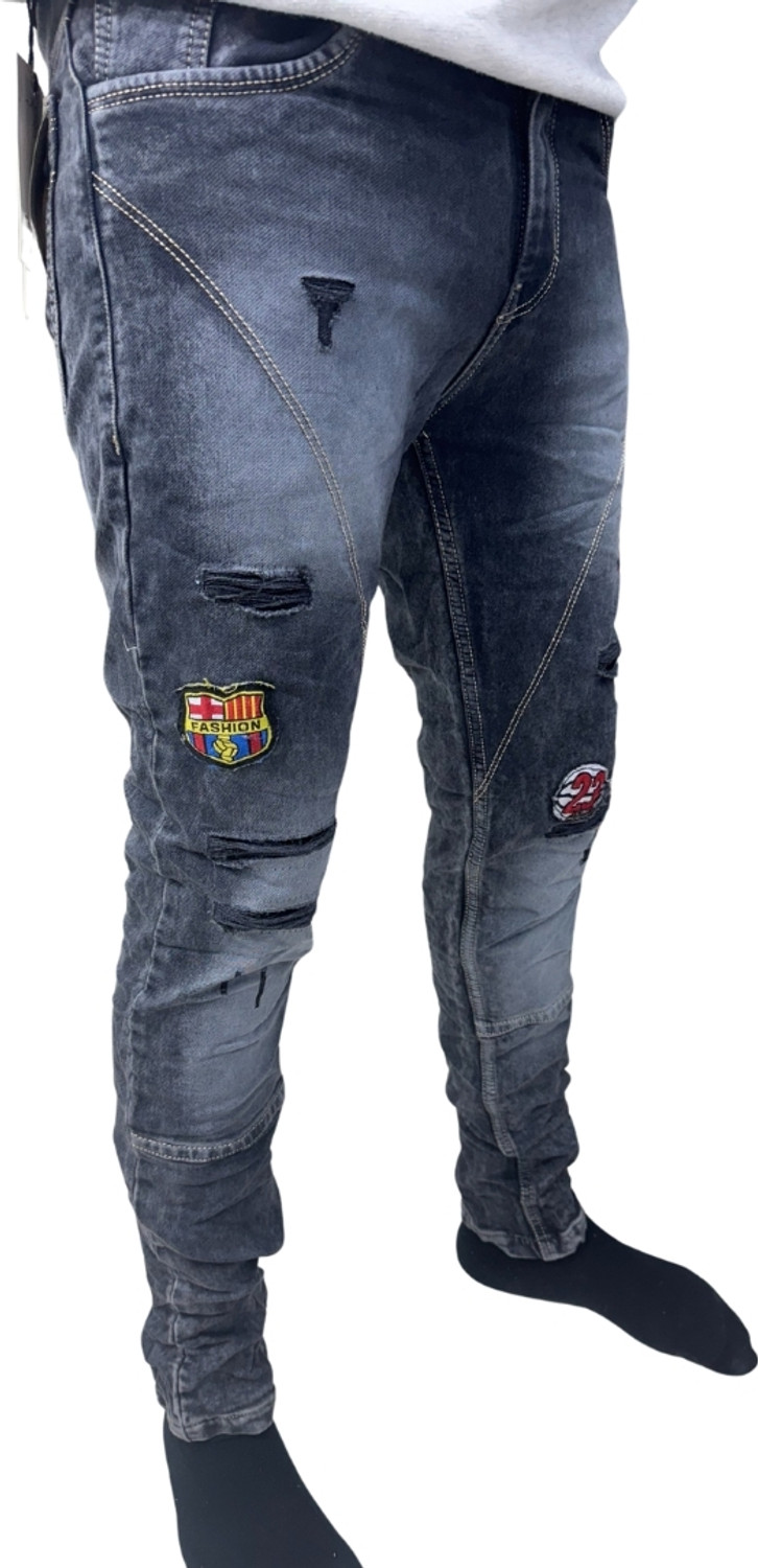 Image of Trimted Regular Men Dark Blue Jeans
