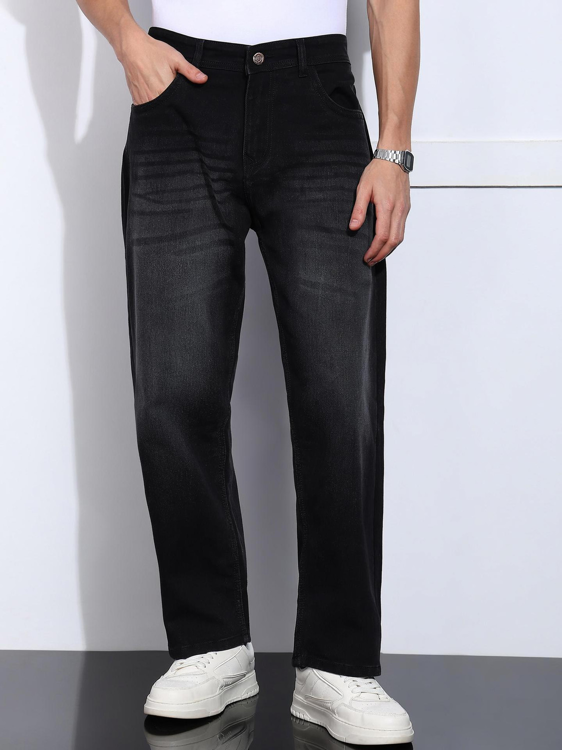 Image of PODGE Loose Fit Men Dark Grey Jeans