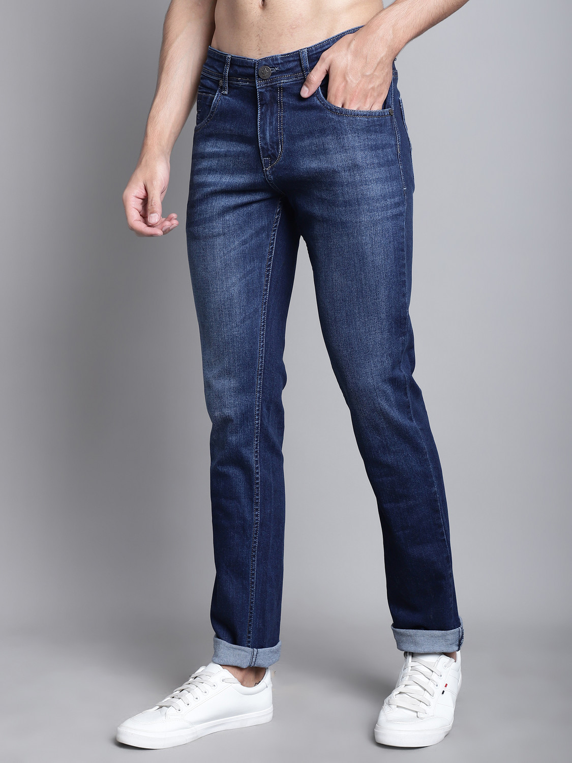 Image of CANTABIL Regular Men Dark Blue Jeans