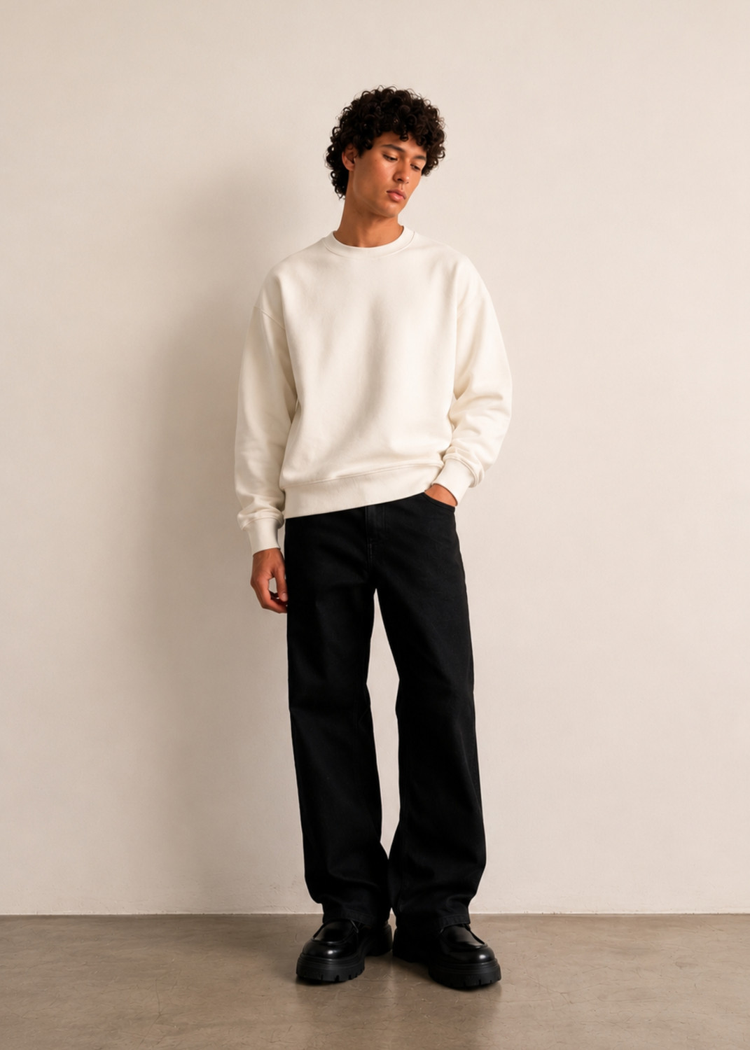 Image of Freakins Baggy Fit Men Black Jeans