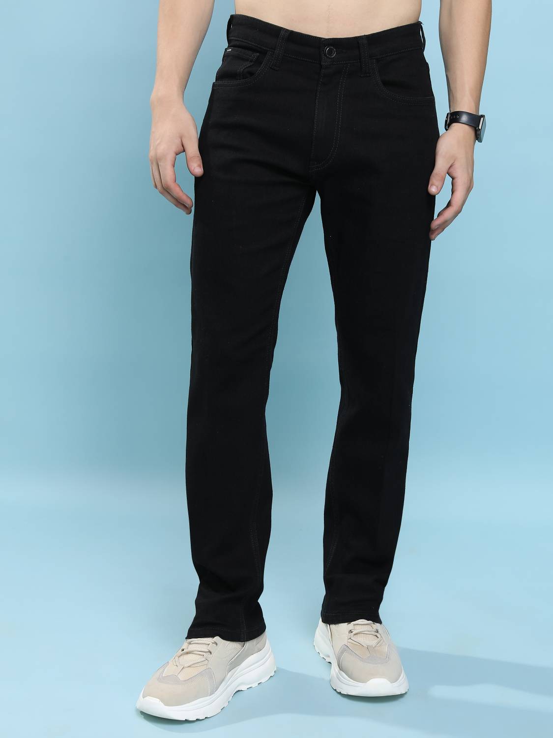 HIGHLANDER Straight Fit Black Jeans - Image 1