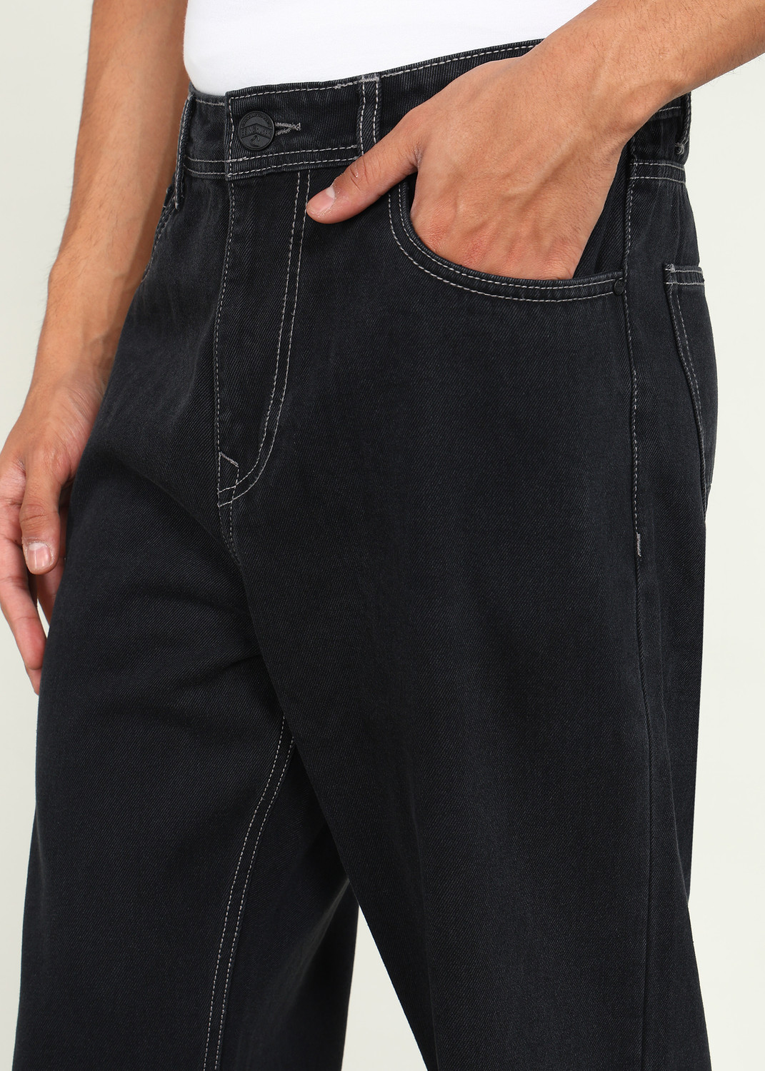 Image of BEING HUMAN Regular Men Black Jeans