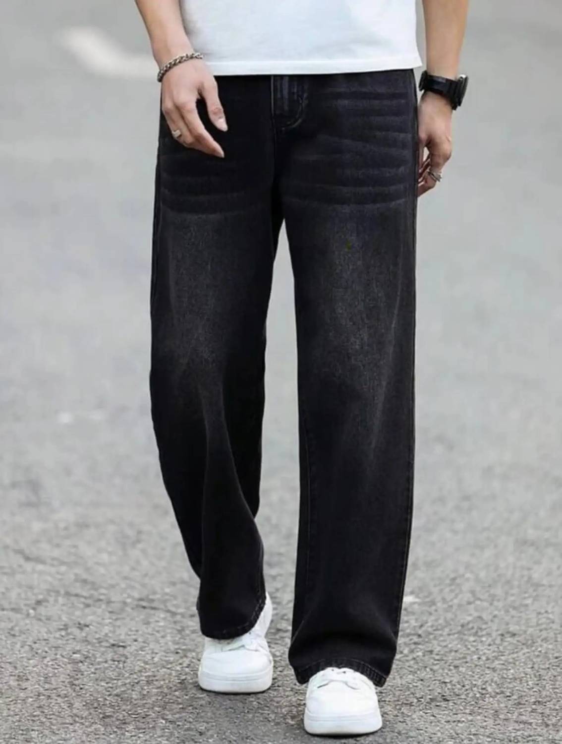 SQZ SQZWORRY Wide Leg Black Jeans - Image 1