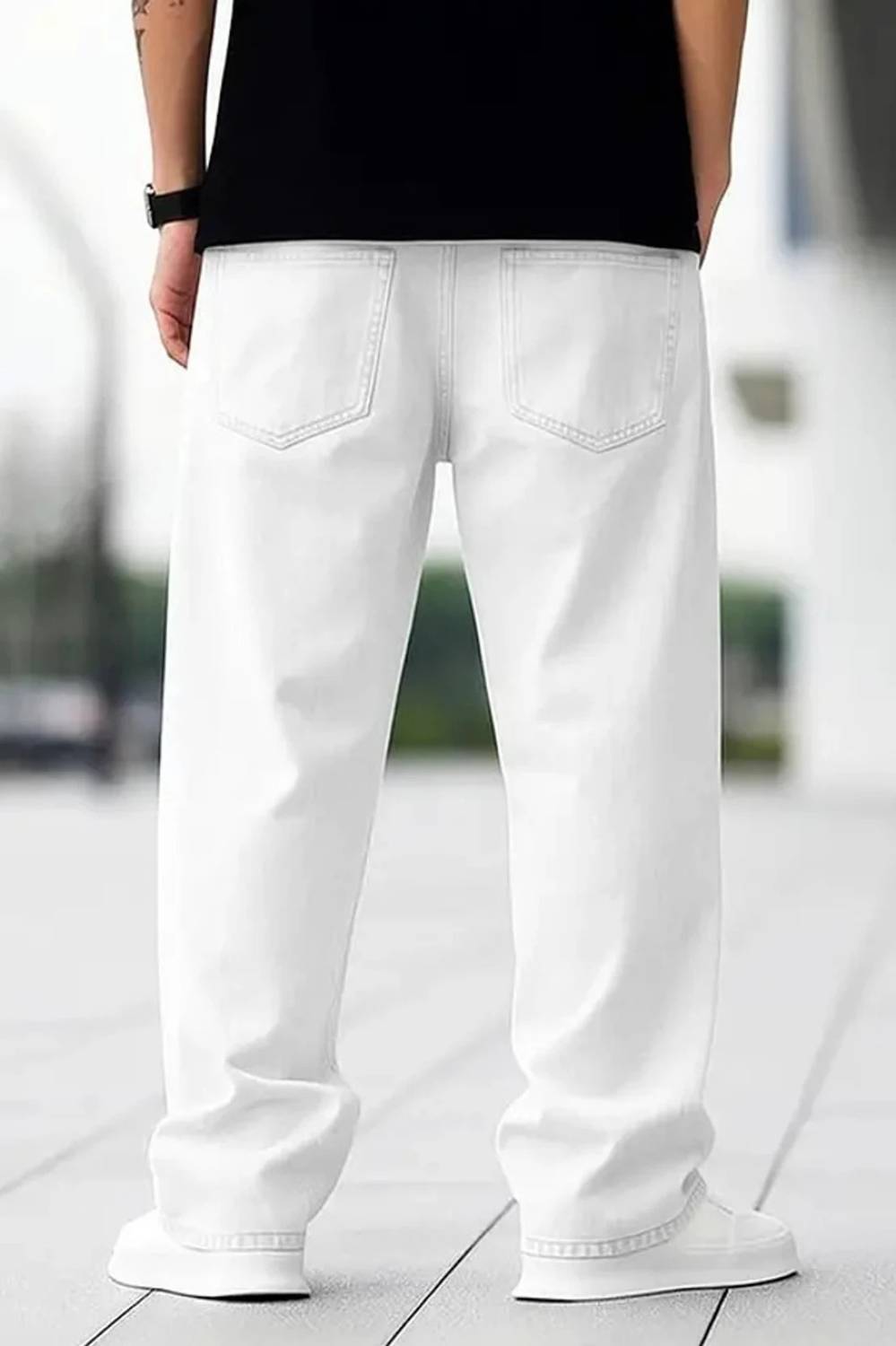 CABRRR Men White Straight Fit Jeans - Image 2