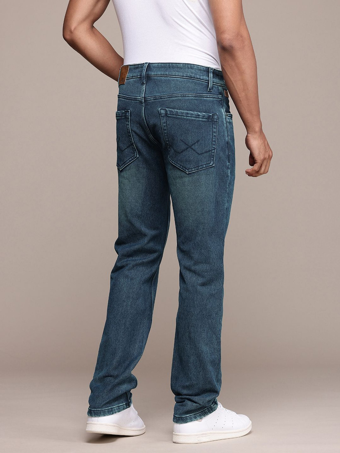 Image of WROGN Straight Fit Men Blue Jeans