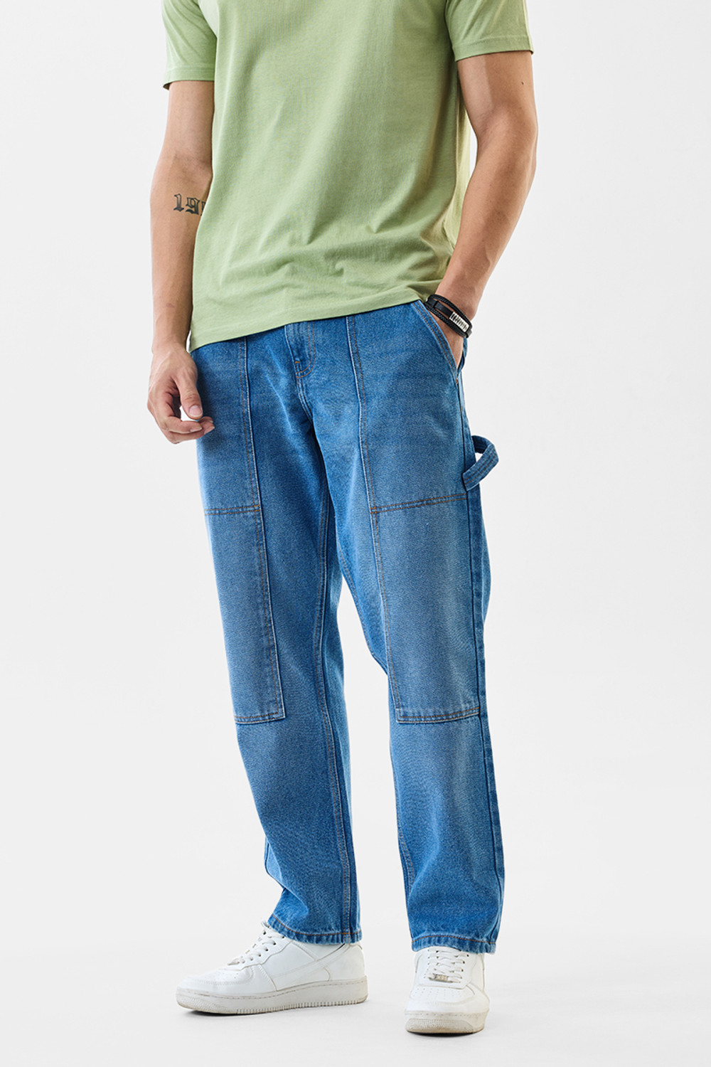 Image of Snitch Loose Fit Men Blue Jeans