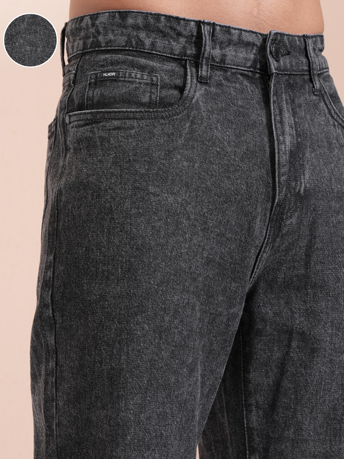 Image of HIGHLANDER Straight Fit Men Black Jeans