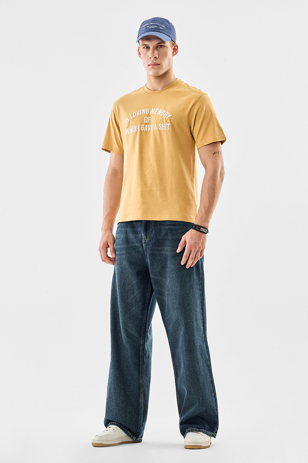 Image of Snitch Relaxed Fit Men Dark Blue Jeans